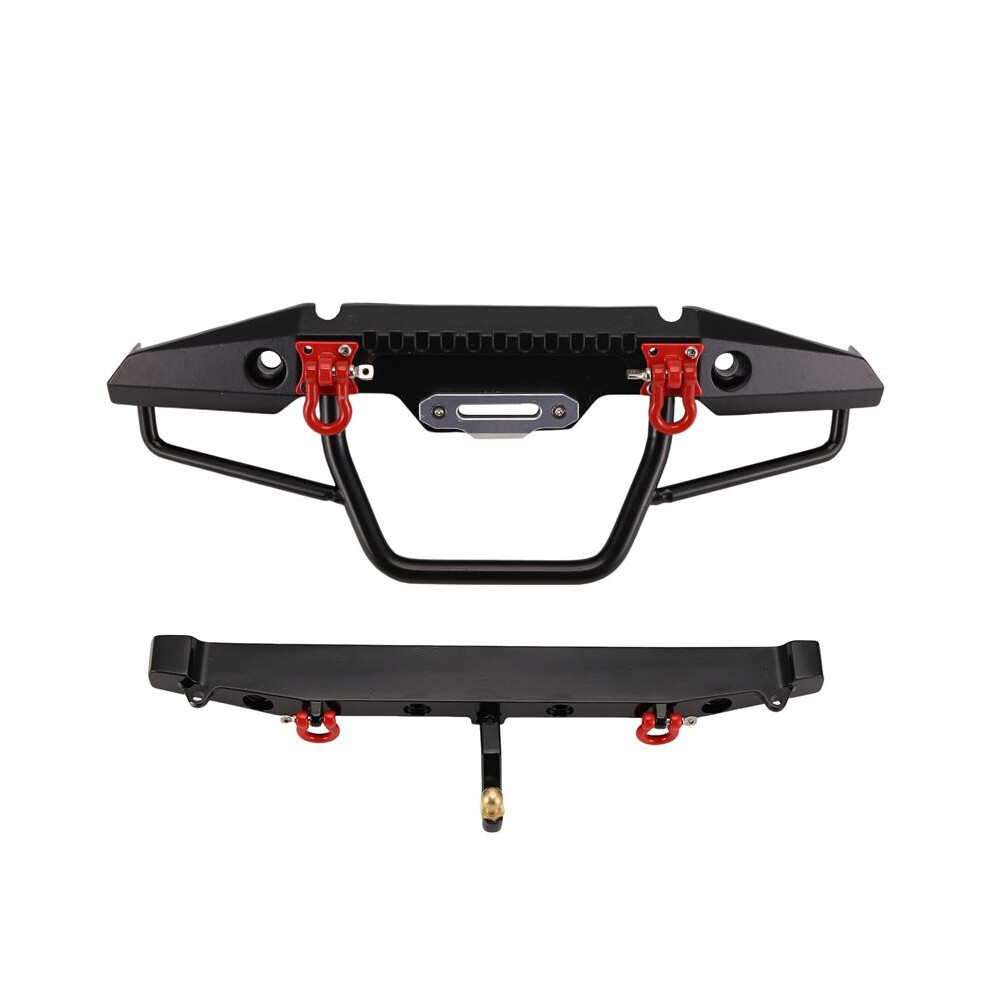 Metal Front/Rear Anti-Collision Bumper With Led For 1:10 Rc Crawler Car Trx-4 Axial Scx10 Scx10-Ii 90046 90047 Light 6132555129647