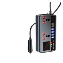 Car Power Inverter 12V/24V to 220V with PD QC3.0 Fast Charging 4 USB Ports for Truck RV SUV