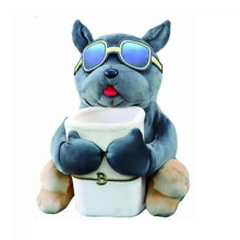 (Social Dogs) 2 In 1 Puppy Car Tissue Holder Cute Plush Dog Doll Seat Back Hanging Armrest Box Paper Drawer Storage Bag Interior Decoration Cartoon
