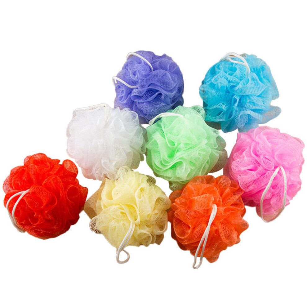 16pcs Bath Shower Sponge Mesh Pouf Set for Gentle Exfoliation and Rich Lather, Mixed Colors