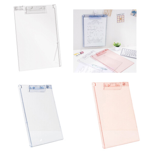 Acrylic Clipboard with Measuring Scale and-Transparent  Pink 2