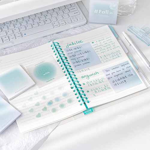 Rappel de bloc-notes en papier translucide sur les-Vert 2