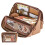 Multi Layered Pencil Case with Handle High-Coffee color 1