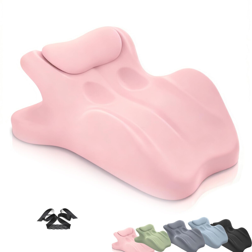 Pink Couples Pillow With Ergonomic 27 Angle Memory Foam Support, Waterproof Cover, Multifunctional