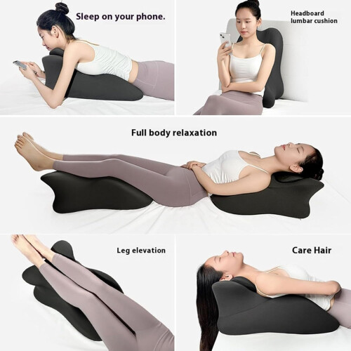 Couples Pillow with Ergonomic 27 Angle Memory Foam Support, Waterproof Cover, MultiFunctional Pink 1