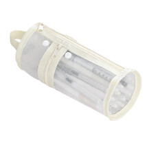 Pencil Pouch Pen Bag Clear Pencil Case Large Capacity-Beige