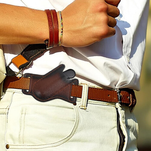 Durable Leather Knife Sheath for Belt, Waterproof Horizontal Multitool Holder with Scratch Protection 2