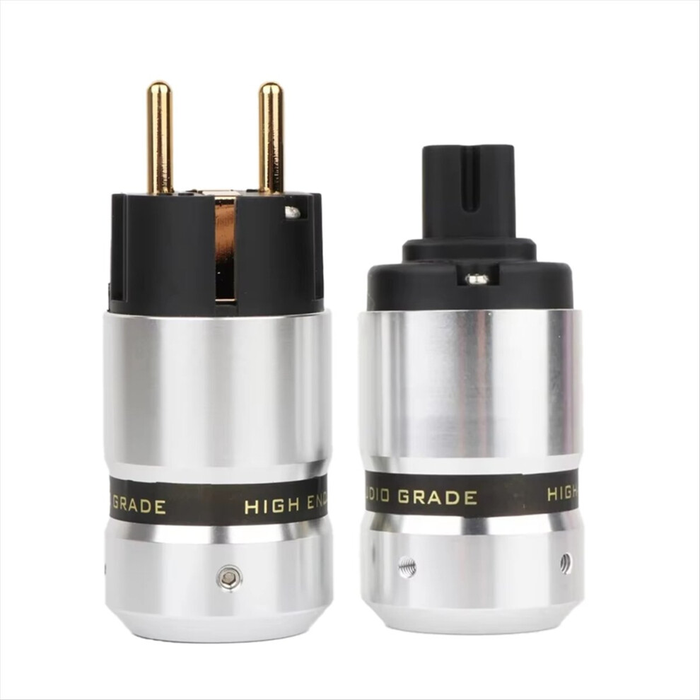 Hifi Figure 8 Iec C7 Plug Audio Gold Plated Schuko Male Connector+C7 Iec Female Plug Socket,Eu Plug 4853066955021