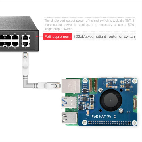 Modulo PoE HAT Power over Ethernet 802.3af per Pi5 2