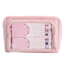 High Capacity Pencil Pouches Pen Pencil Case Detachable-Pink