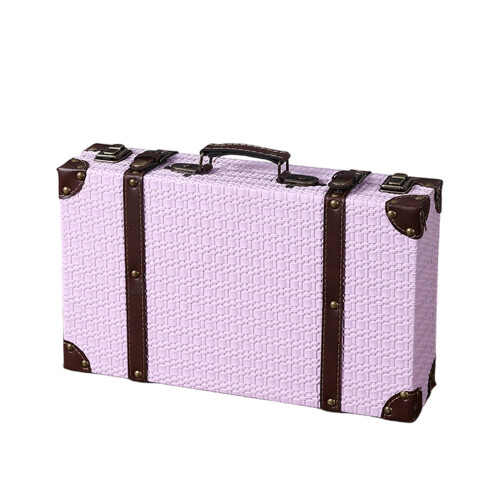 Boîte de rangement en cuir robuste, style rétro-S Taro violet