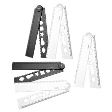 Pack of 5 Two Tone Plastic Rulers Non Slip Surfaces for