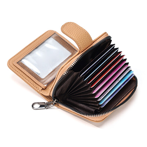Waterproof Leather Card Wallet With Multiple Slots And-brown 2