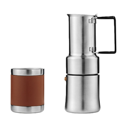Cafetière à moka portable et tasse, facile à utiliser, pour le