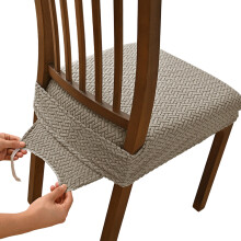 Lot de 4 housses de siège de chaise à sangle élastique,-Kaki