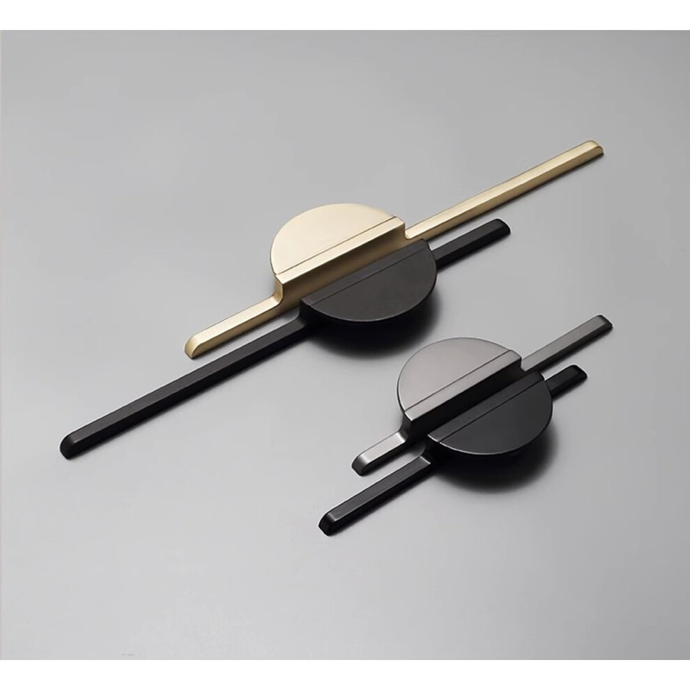 Brushed Gold Half Moon Cabinet Pull Handles Zinc Alloy Drawer Handles 11.3' Hole To Hole 9001264095611
