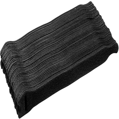 Kabelbinder mit Klettverschluss 100er Pack Schwarz 1