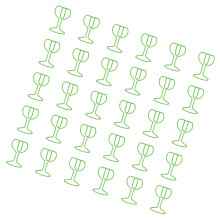 30Pcs Wine Glass Paper Clip Small Paperclips Metal Paper-Green