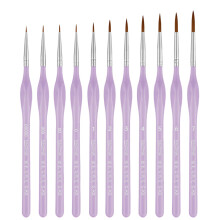 11Pieces Ergonomic Handle Detail Paint Brush for Acrylic-6