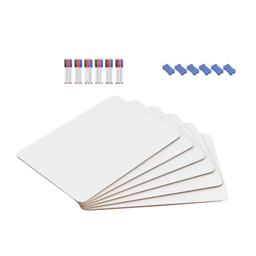 1/3/6 Pcs Small Whiteboards Message Board with Eraser-6 pieces