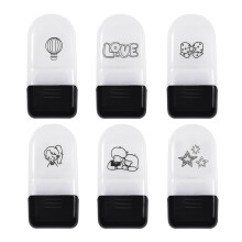 6Pcs Cartoon Roller Stamp For Card Making Scrapbooking School
