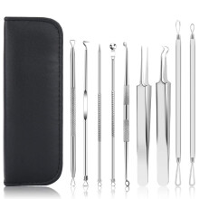Mitesser-Entferner-Kit mit 10 Teilen Edelstahl