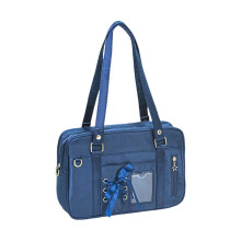 Lacing Crossbody Bag Top Handle Bag Lovely Shoulder Bag-navy