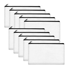 10 Pcs Pencil Case Pencil Bag Pen Case Canvas Pencil Box-White