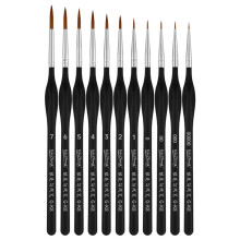 11Pieces Ergonomic Handle Detail Paint Brush for Acrylic-2