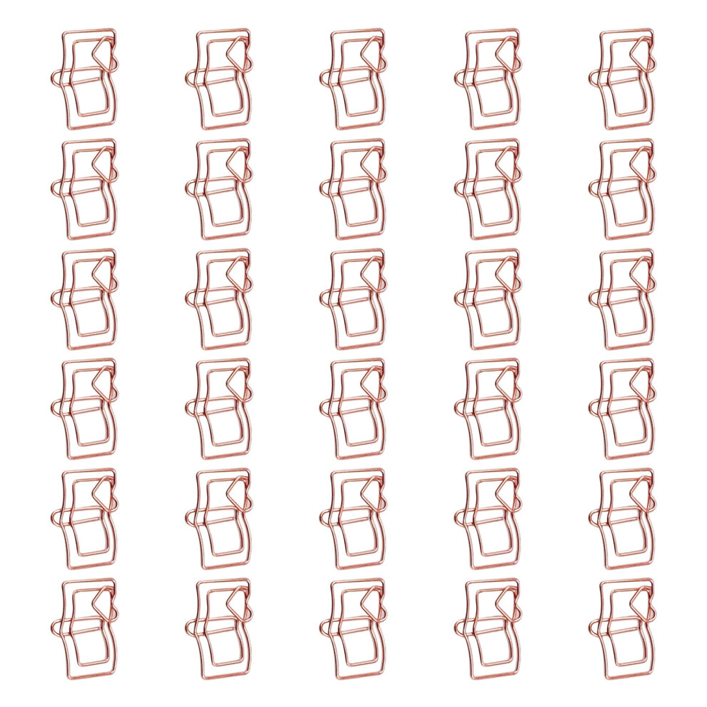 30Pcs Book Paper Clip Metal Paper Clamp Bookmarks-Rose Gold 7751000491369