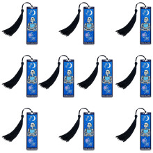 10 Pcs Skeleton Bookmarks with Tassels Creative Page-Blue