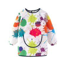 Children Apron with Pocket Long Sleeve Water-Graffiti 17 yards