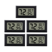 Mini-Digital-Hygrometer / Thermometer 5er-Pack Black