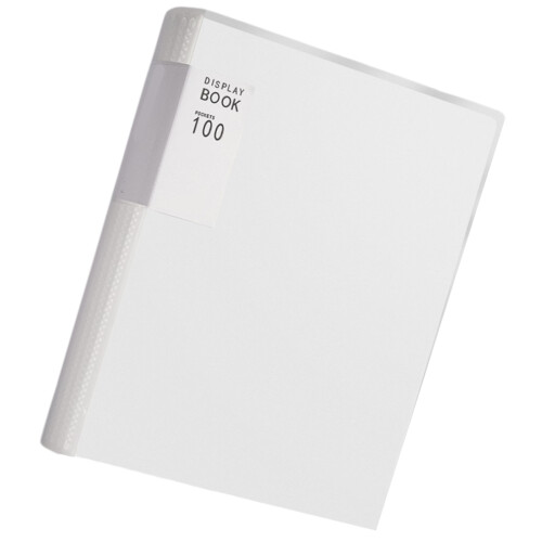 100 Pocket Display Folder with Clear Protective Sleeves-White