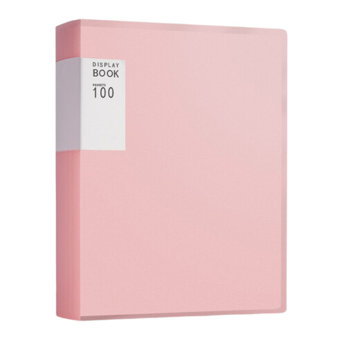 Big Capacity Presentation Folder with 100 Pocket Display-Pink