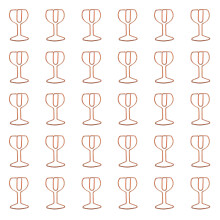 30Pcs Wine Glass Shape Paper Clip Small Metal Paper-Rose Gold