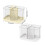 4 Compartments Pencil Storage Box with Handle Desk-Creamy 4