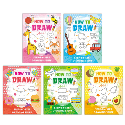 Stress Relieving Coloring Book Simple Step-by-Step-Food version 1