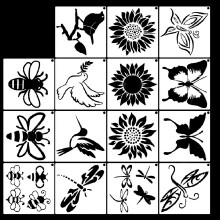 15Pcs Butterfly Drawing Stencils PET Painting Templates For
