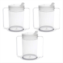 12oz Adult Sippy Cup with Handles - Independence Sip Cups for Adults with Limited Mobility Handicap Cups 3 Pack