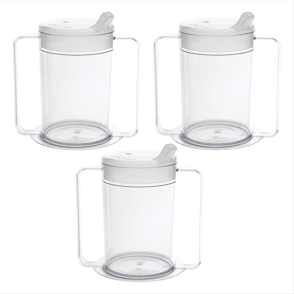 12oz Adult Sippy Cup with Handles - Independence Sip Cups for Adults with Limited Mobility Handicap Cups 3 Pack