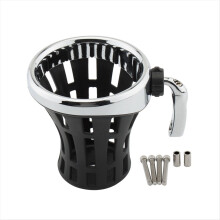 Acessórios para motocicleta para guidão: suporte universal para copos, chaleira e outras bebidas, preto e prata.
