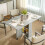 Homcom HOMCOM Mobile Drop Leaf Dining Table Folding Desk w/ 2 Wheels Cement Grey 1