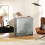 Homcom HOMCOM Mobile Drop Leaf Dining Table Folding Desk w/ 2 Wheels Cement Grey 9