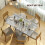 Homcom HOMCOM Mobile Drop Leaf Dining Table Folding Desk w/ 2 Wheels Cement Grey 5