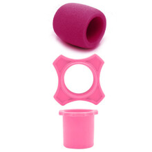 Set mit 3 Schwämmen, Mikrofonen, Stabilitätsringen,-Rosa.