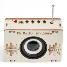 DIY FM Radio Model Science Toy for Kids Wooden STEM Technologia Experimental Tool Kit Learning Education School Supply,A