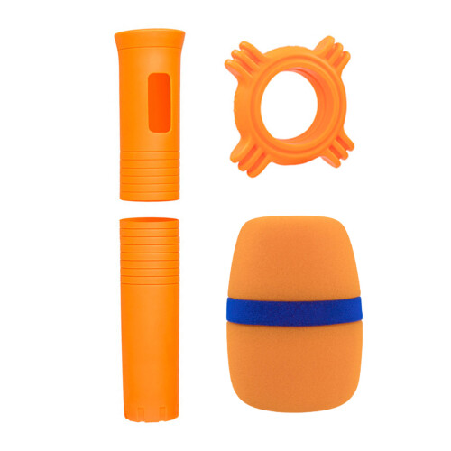 Robuste Silikon-Mikrofonhülle,-orange Farbe