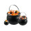 Halloween Cauldron Set 3 Pcs Black Witch Cauldrons with Handle Multiple Sizes Durable Plastic 1