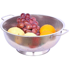 Professional Grade Stainless Steel Colander, Multipurpose Food Grade Material Strainer, Durable Construction With Rounded Edges For Safety,